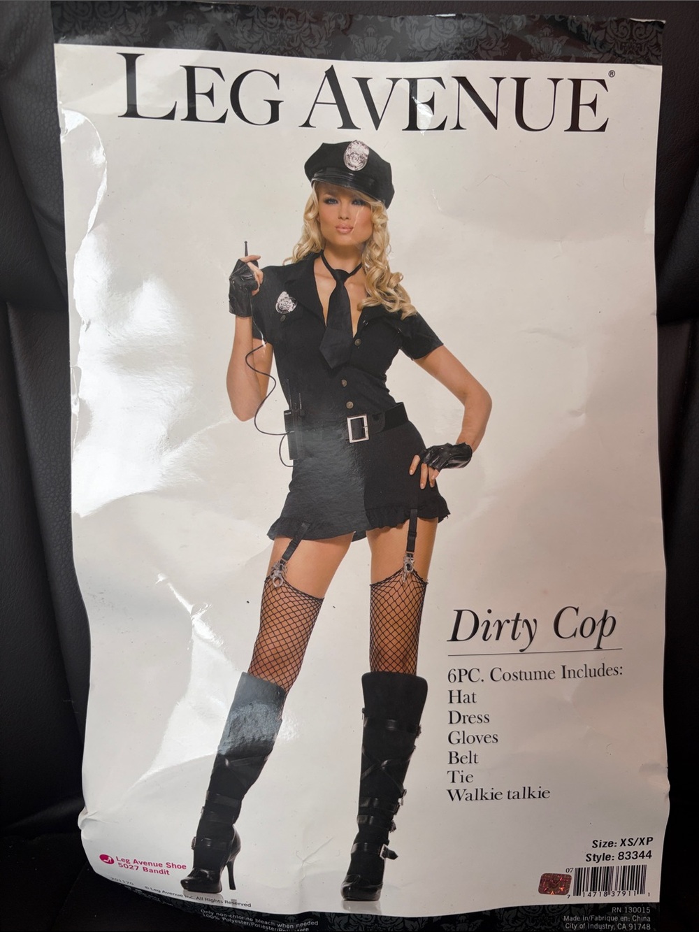 Leg Avenue Black Dirty Cop Costume , XS